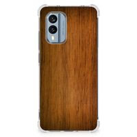 Nokia X30 Stevig Telefoonhoesje Donker Hout