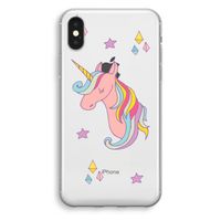 Roze eenhoorn: iPhone X Transparant Hoesje