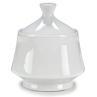 Suikerpot met deksel - wit - 400 ml - porselein - 10 x 10 x 11 cm   -