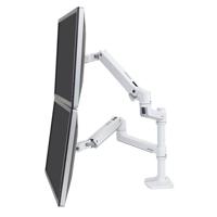 Ergotron LX Dual Arm Stacking Desk Mount Monitor-tafelbeugel 2-voudig 38,1 cm (15) - 61 cm (24) Wit In hoogte verstelbaar, Draaibaar, Kantelbaar, Zwenkbaar - thumbnail