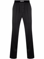 TOM FORD pantalon de pyjama en soie à taille à logo - Noir