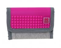 Pixie crew portemonnee met paneel 13 cm grijs/fuchsia