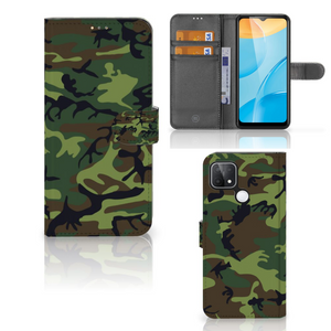 OPPO A15 Telefoon Hoesje Army Dark