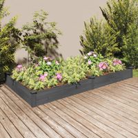 Plantenbak verhoogd met voering 240x120x25 cm vurenhout grijs - thumbnail