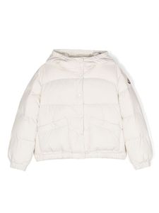 Moncler Enfant veste matelassée à logo brodé - Blanc