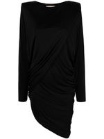 Saint Laurent robe mi-longue asymétrique en crêpe - Noir