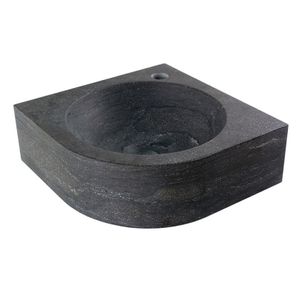 SaniSupply Rond fontein natuursteen 30x30x10 cm zwart