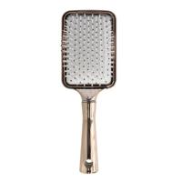 Haarborstel vierkant - goud - kunststof/rubber - 25 cm - anti-klit - paddle brush