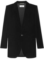 Saint Laurent blazer boutonné en velours - Noir