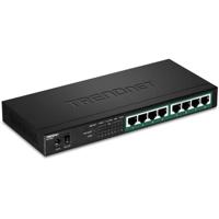 TRENDnet TPE-TG84 Gigabit PoE+ Switch 8 poorten, PoE 120 W, schakelcapaciteit 16 Gbit/s, QoS IEEE 802.1p, ondersteuning DSCP Pass-Through, zonder ventilator