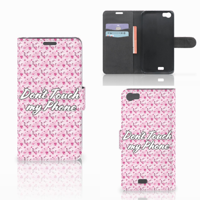 Wiko Lenny Portemonnee Hoesje Flowers Pink DTMP