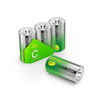 GP Super Alkaline batterijen C Baby, LR14, 1,5 V, 4 stuks, ideaal voor de stroomvoorziening van apparaten die dagelijks nodig zijn - de nieuwe G-TECH-technologie