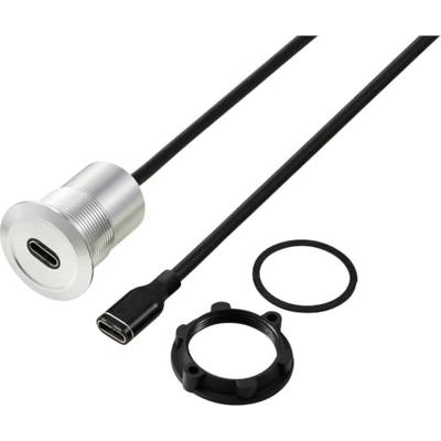 TRU COMPONENTS TC-13376300 USB 3.1-C ® bus/bus 1 m kabel zilver 1 stuk(s)