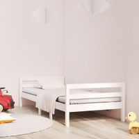 Bedframe 90x190 cm massief grenenhout wit - thumbnail