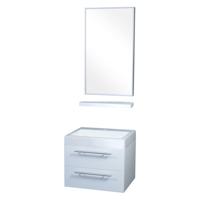 Differnz Force badkamermeubel 58cm 1 kraangat wit met spiegel en planchet