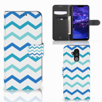 Huawei Mate 20 Lite Telefoon Hoesje Zigzag Blauw