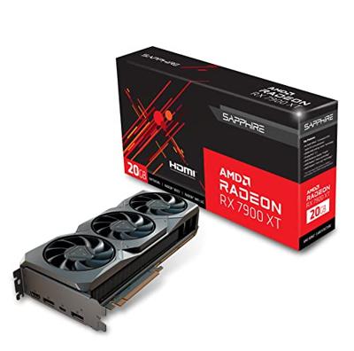 Sapphire 21323-01-20G AMD Radeon RX 7900 XT Gaming grafische kaart met 20 GB GDDR6, AMD RDNA 3, zwart