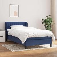 vidaXL Boxspring met matras stof blauw 80x200 cm, bed, boxspringbed, tweepersoonsbed, slaapmeubel, boxspring bed, bed met matras, bedframe, ledikant