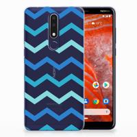 Nokia 3.1 Plus TPU bumper Zigzag Blauw