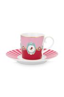 Pip Studio Love Birds Kop & Schotel Rood/Roze