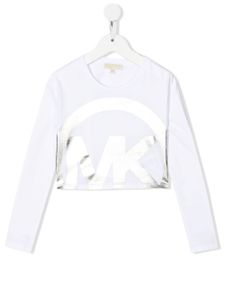 Michael Kors Kids t-shirt crop à manches longues - Blanc