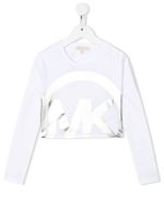 Michael Kors Kids t-shirt crop à manches longues - Blanc