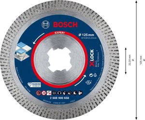 Bosch Accessoires Expert HardCeramic X-LOCK diamantdoorslijpschijf 125 x 22,23 x 1,6 x 10 mm - 1 stuk(s) - 2608900658