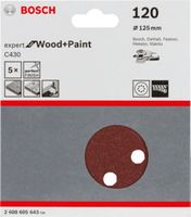 Bosch Accessories Expert for Wood 2608605643 Excenterschuurpapier Met klittenband, Geperforeerd Korrelgrootte (num) 120 (Ø) 125 mm 5 stuk(s) - thumbnail