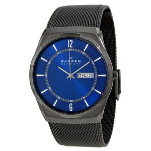 Horlogeband Skagen SKW6088 Mesh/Milanees Zwart 28mm