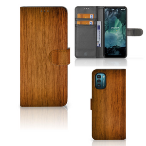 Nokia G11 | G21 Book Style Case Donker Hout