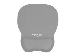 Delock 12698 Ergonomische muismat met polssteun grijs 245 x 206 mm