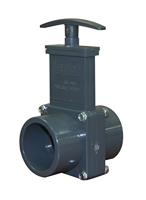 Valterra SB120 Trekschuiver met roestvrijstalen spindel, 2 x lijmmof, Ø 50 mm, grijs