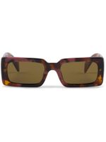 Prada Eyewear lunettes de soleil rectangulaires à logo - Marron