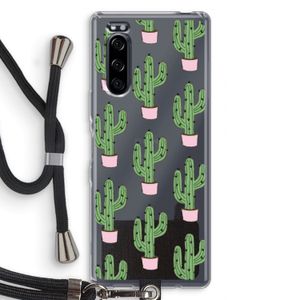 Cactus Lover: Sony Xperia 5 Transparant Hoesje met koord