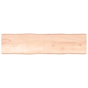 Tafelblad natuurlijke rand 200x50x6 cm massief eikenhout