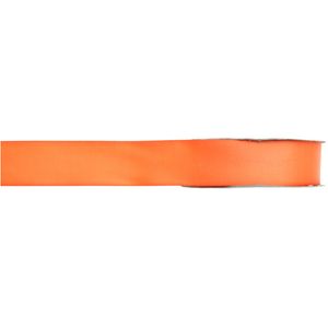 1x Oranje satijnlint rollen 1 cm x 25 meter cadeaulint verpakkingsmateriaal   -