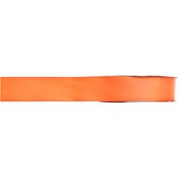 1x Oranje satijnlint rollen 1 cm x 25 meter cadeaulint verpakkingsmateriaal   - - thumbnail