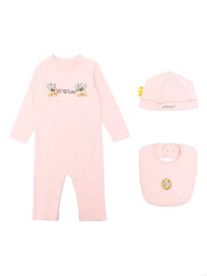 Off-White Kids trousseau de naissance à logo imprimé - Rose Off-White Kids trousseau de naissance à logo imprimé - Rose