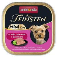 animonda Vom Feinsten Adult Mini - Heerlijke natvoer voor honden - Goed geschikt voor kleine rassen - met kalf, ham + basilicum - 32 x 100 g