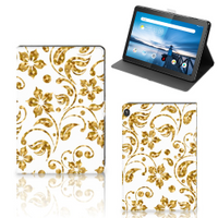 Lenovo Tablet M10 Tablet Cover Gouden Bloemen - thumbnail