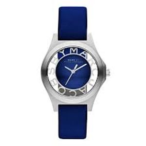 Horlogeband Marc by Marc Jacobs MBM1337 Onderliggend Leder Blauw 16mm