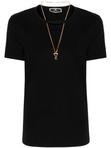 Elisabetta Franchi t-shirt en jersey à découpes - Noir