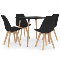 vidaXL 5-delige Eethoek zwart