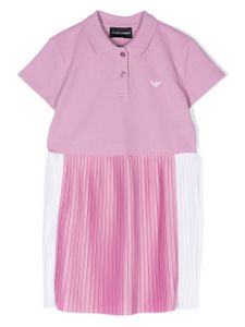 Emporio Armani Kids robe plissée à logo brodé - Rose