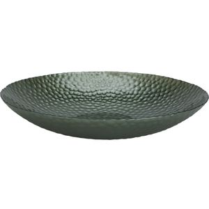 Glazen decoratie schaal/fruitschaal groen rond D30 x H6 cm   -