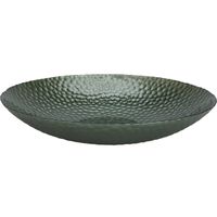 Glazen decoratie schaal/fruitschaal groen rond D30 x H6 cm   -