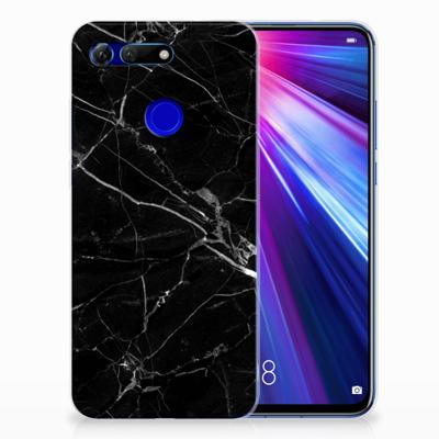 Honor View 20 TPU Siliconen Hoesje Marmer Zwart - Origineel Cadeau Vader