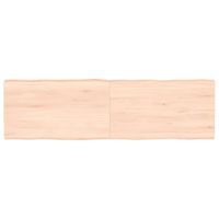 Tafelblad natuurlijke rand 140x40x4 cm massief eikenhout