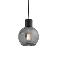 QAZQA - Art Deco Art Deco hanglamp zwart met smoke glas - Vidro | Woonkamer | Slaapkamer | Keuken - Glas Rond - E27 Geschikt voor LED - Max. 1 x 25 Watt