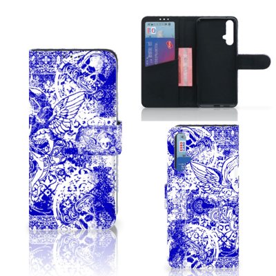 Telefoonhoesje met Naam Honor 20 Angel Skull Blauw Telefoonhoesje met Naam Honor 20 Angel Skull Blauw